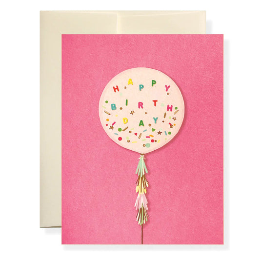 Pink Balloon Birthday Card