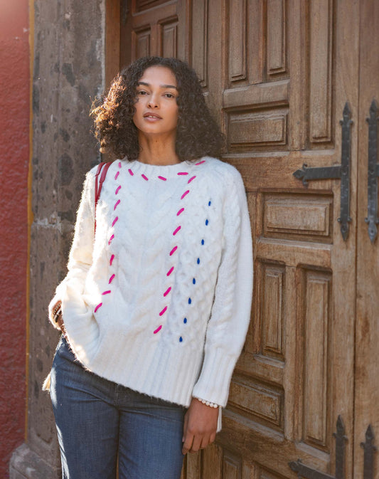 Ribbons and Romance Sweater - White