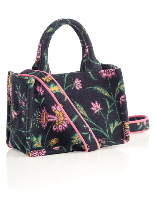 Lenny Black Floral Mini Tote