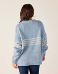 Seacoast Stripe Sweater - Sky and White