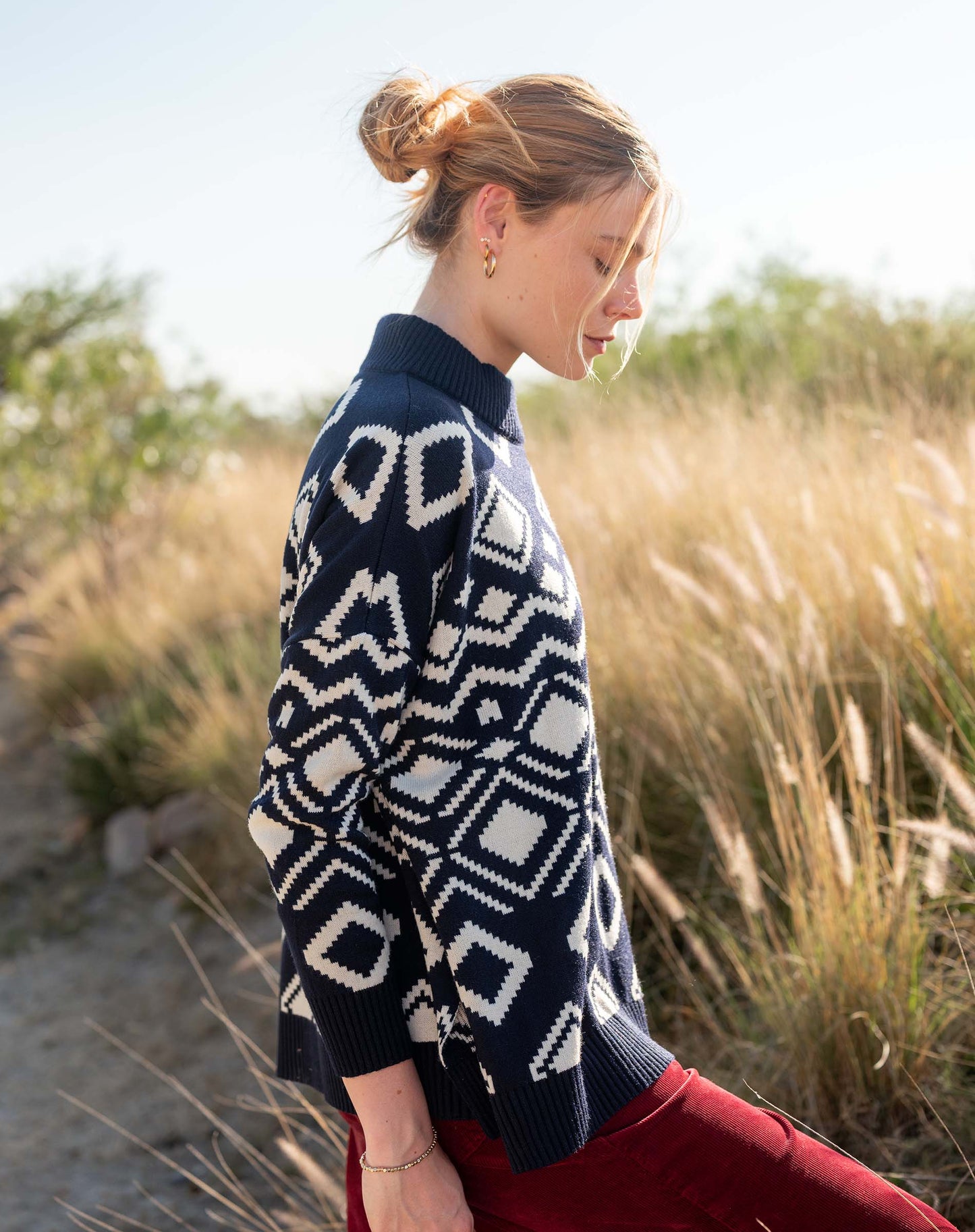 Sun Valley Sweater - Navy and Cream