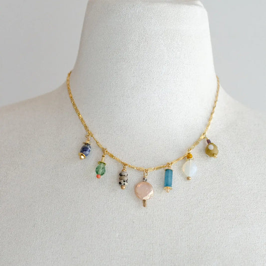 Sydney Jewel Tone Charm Necklace