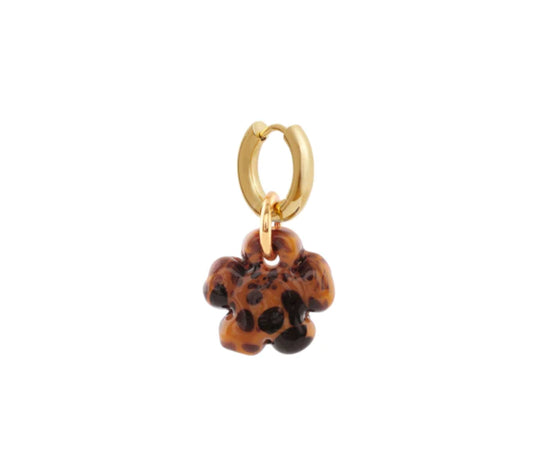 Clover Tortoise Glass Earring