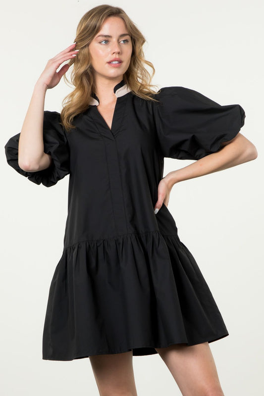 Black V-Neck Dress