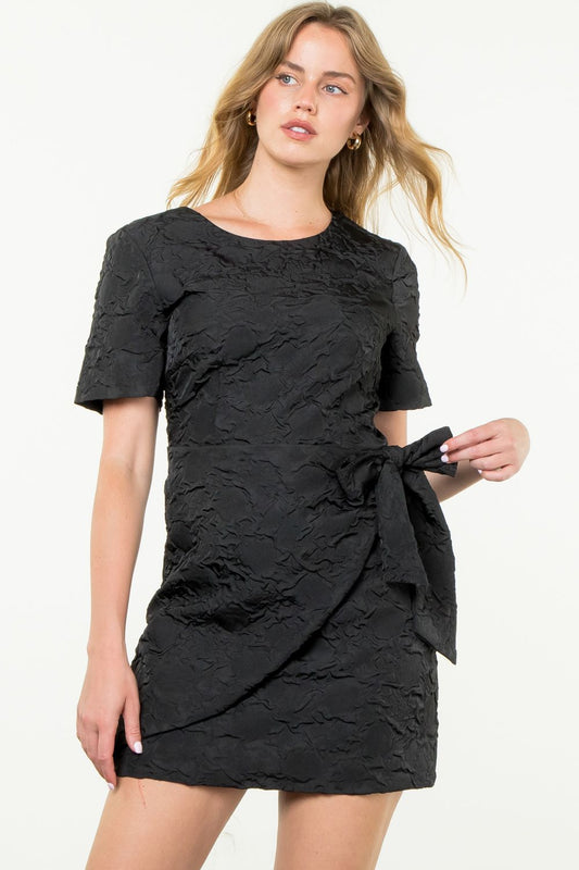 Jolie Black Jacquard Dress