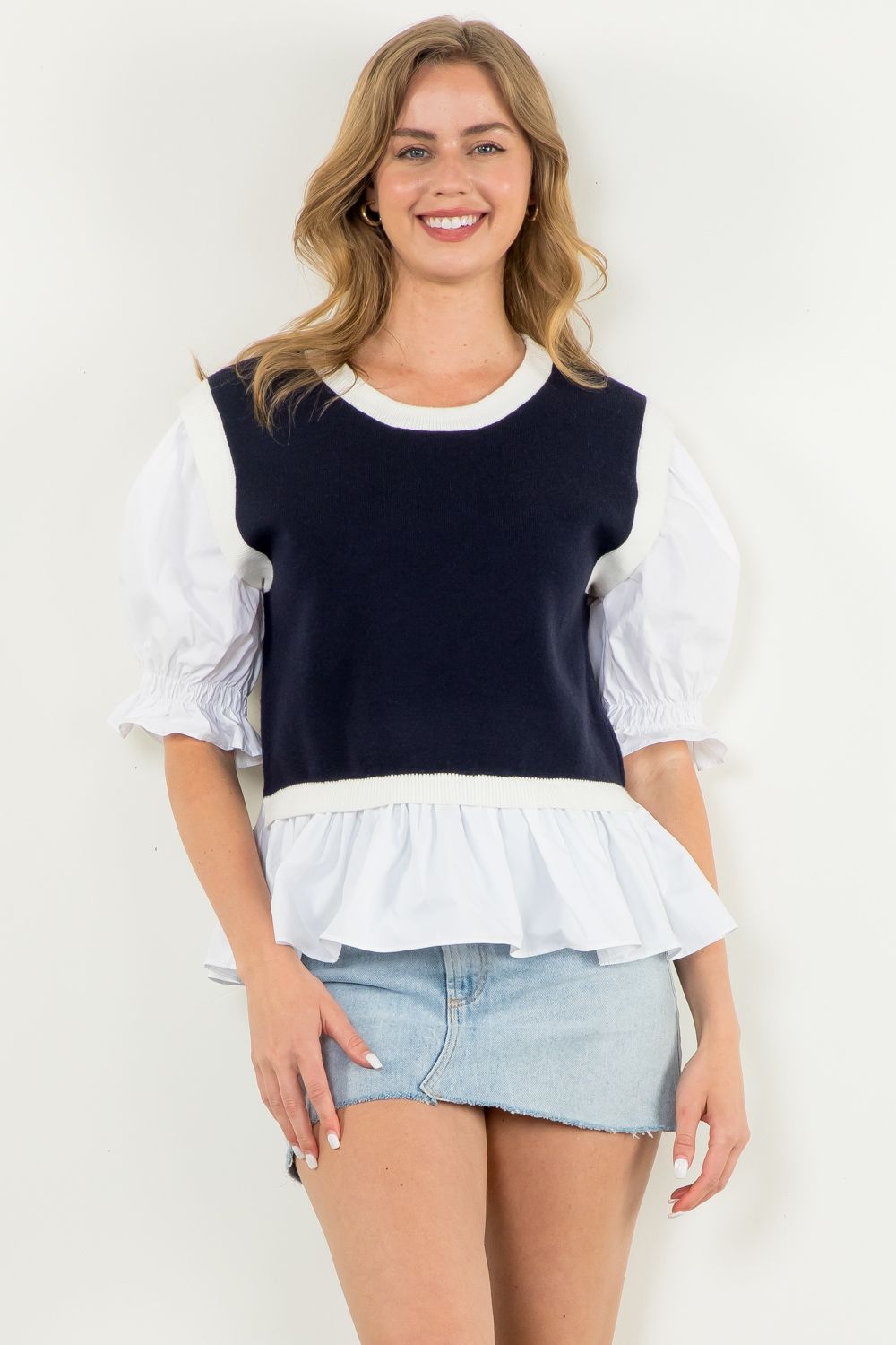 So Chic Navy Top