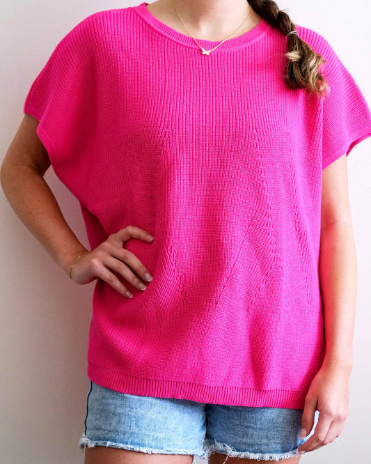 Camden Lipstick Short Sleeve Sweater