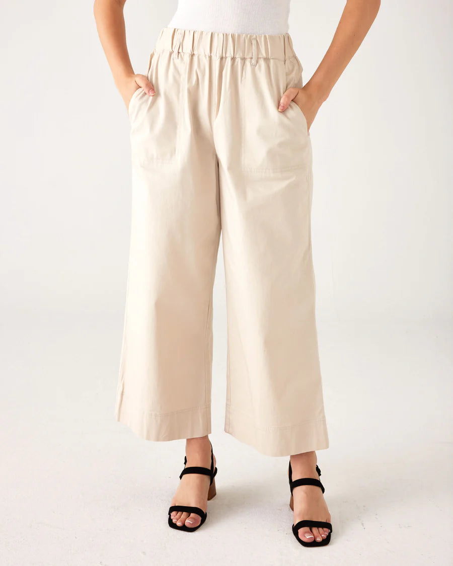 Sammie Twill Bone Wide Leg Pant