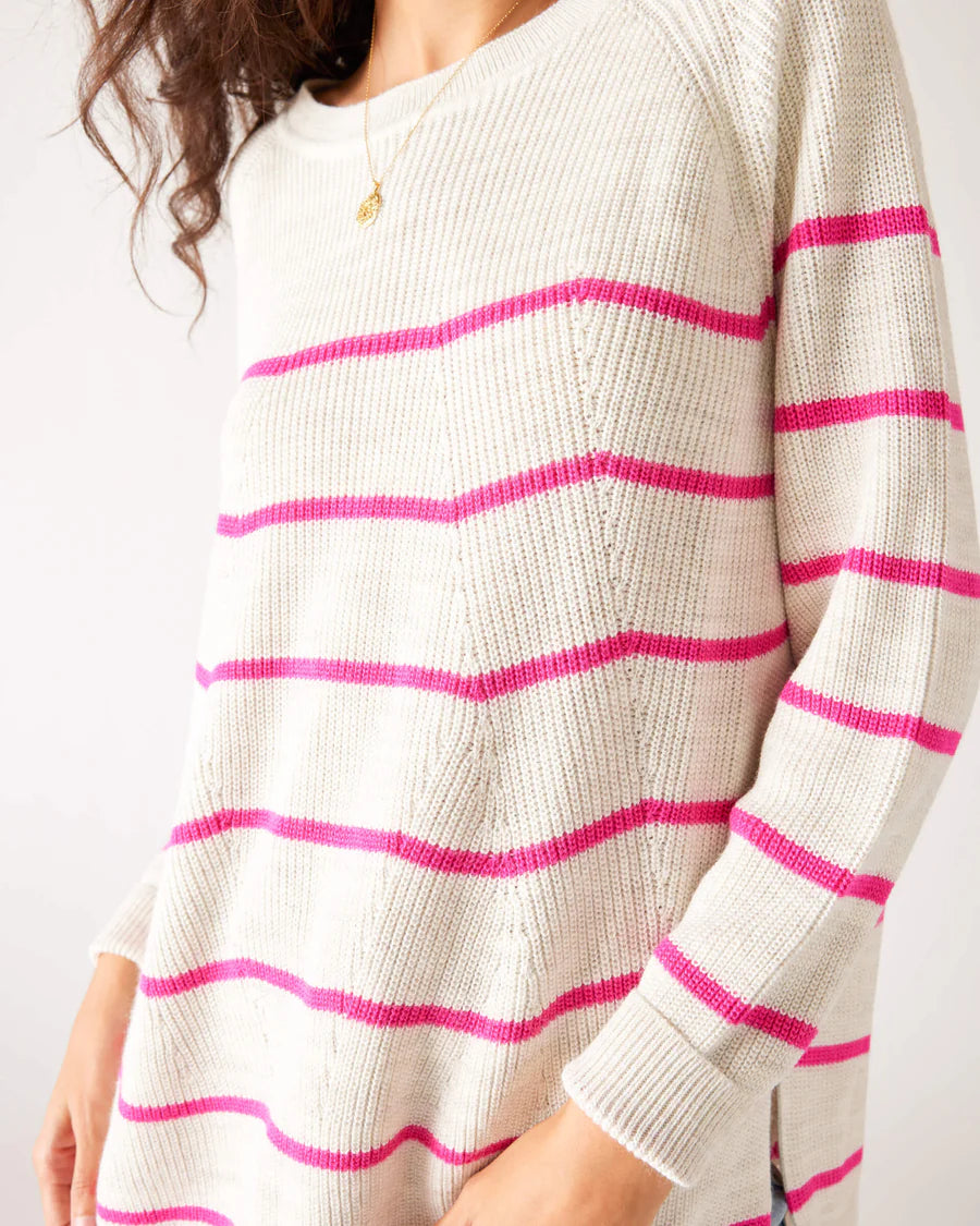 Camden Sweater - Tickled Pink Stripe