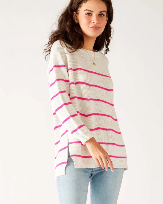 Camden Sweater - Tickled Pink Stripe
